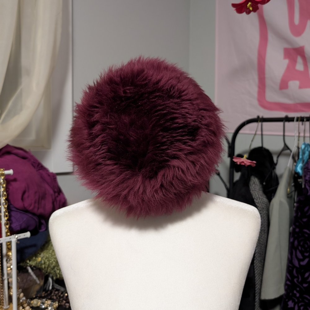 *Sold*Plush Burgundy Women's Hat